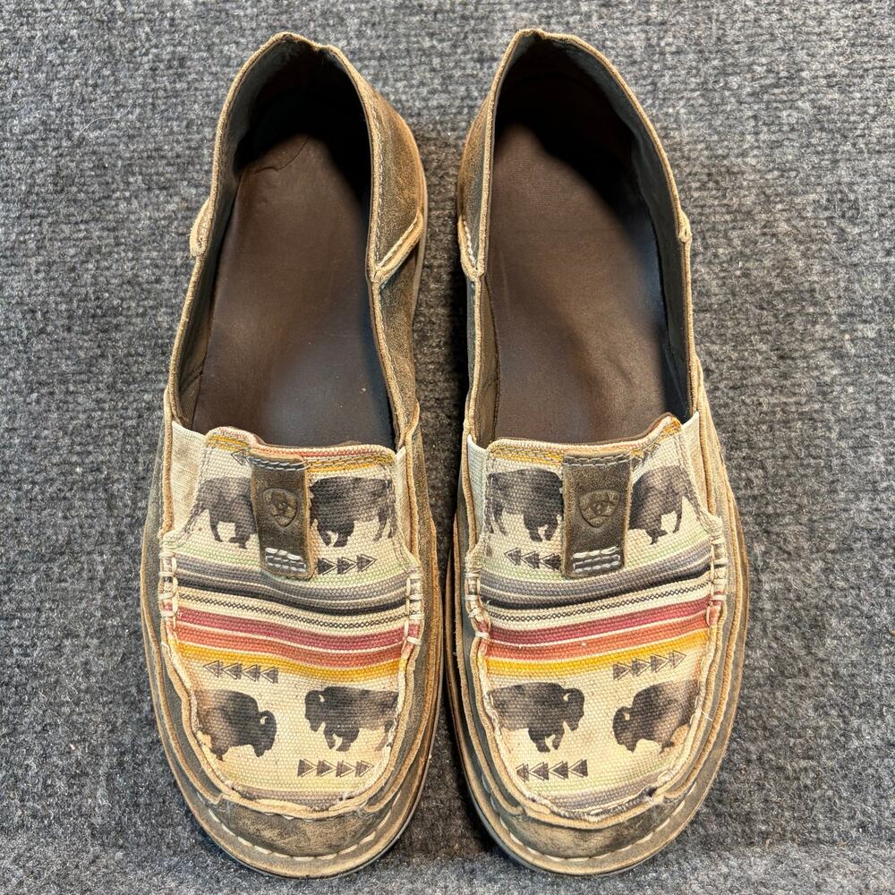 Ariat Cruiser Buffalo Print Slip On Brown Western Casual Loafer Shoes Women 10